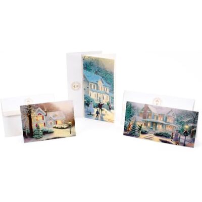 Hallmark Thomas Kinkade Tarjetas de Navidad en caja, surtido, casas nevadas (40 tarjetas con sobres y sellos de aluminio) Hallmark Thomas Kinkade Tarjetas de Navidad en caja, surtido, casas nevadas (40 tarjetas con sobres y sellos de aluminio)