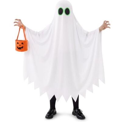 Spooktacular Creations Disfraz de fantasma para niños, disfraz de fantasma de Halloween, disfraz de fantasma silencioso blanco con bolsa de calabaza Spooktacular Creations Disfraz de fantasma para niños, disfraz de fantasma de Halloween, disfraz de fantasma silencioso blanco con bolsa de calabaza