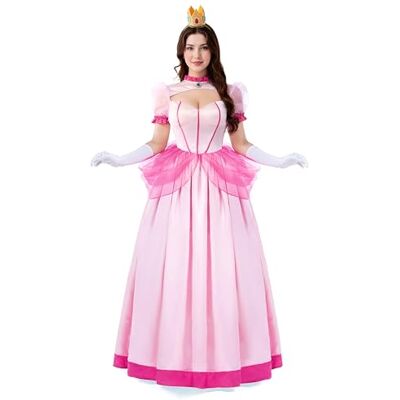 Spooktacular Creations Disfraz Mujer Vestido Rosa Melocotón con Guantes y Corona, Vestido Princesa para Disfraces Halloween Mujer 2024, Fiestas de Disfraces-M Spooktacular Creations Disfraz Mujer Vestido Rosa Melocotón con Guantes y Corona, Vestido Princesa para Disfraces Halloween Mujer 2024, Fiestas de Disfraces-M