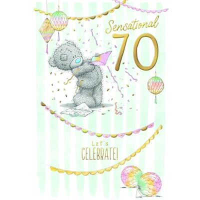 Me To You Tatty Teddy Tarjeta de 70 cumpleaños, diseño de oso con serpentinas, colección oficial de 15,2 x 22,7 cm Me To You Tatty Teddy Tarjeta de 70 cumpleaños, diseño de oso con serpentinas, colección oficial de 15,2 x 22,7 cm