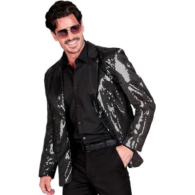 Chaqueta de lentejuelas negra Disco Fashion - Chaqueta Chaqueta de lentejuelas negra Disco Fashion - Chaqueta