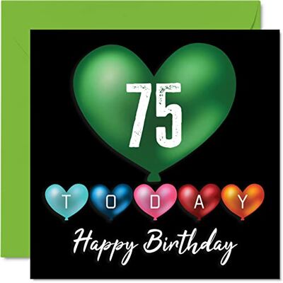 Stuff4 Divertidas tarjetas de cumpleaños número 75 para hombres y mujeres, globos de corazón, tarjeta de feliz cumpleaños para papá, mamá, bisabuelo, abuelo, niñera, abuela, tío y tía, tarjetas de Stuff4 Divertidas tarjetas de cumpleaños número 75 para hombres y mujeres, globos de corazón, tarjeta de feliz cumpleaños para papá, mamá, bisabuelo, abuelo, niñera, abuela, tío y tía, tarjetas de