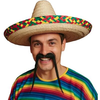 FIESTAS GUIRCA Sombrero Mexicano de Paja Decorado (50 cm) Accesorio de Fiesta para Celebraciones Mexicanas, Verano y Carnaval Ideal para Adultos Unisex Natural FIESTAS GUIRCA Sombrero Mexicano de Paja Decorado (50 cm) Accesorio de Fiesta para Celebraciones Mexicanas, Verano y Carnaval Ideal para Adultos Unisex Natural
