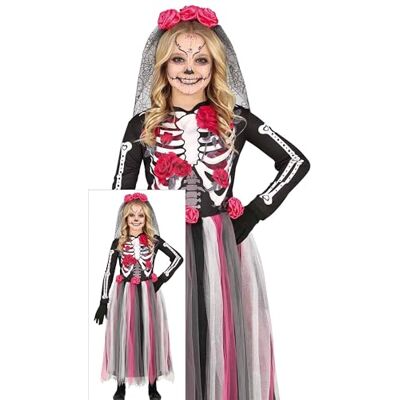 Fiestas Guirca Catrina Bambino - Disfraz infantil para 3-4 años Fiestas Guirca Catrina Bambino - Disfraz infantil para 3-4 años