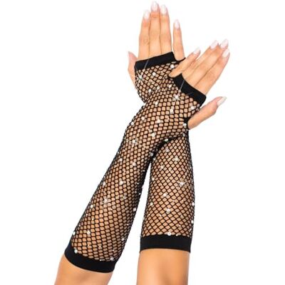 Leg Avenue Mujer Rhinestone Net Arm Guantes para ocasión especial Not Applicable, Black, O/S Leg Avenue Mujer Rhinestone Net Arm Guantes para ocasión especial Not Applicable, Black, O/S