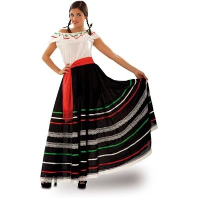 My Other Me Disfraz Mexicana mujer adulta negro y rojo talla XL My Other Me Disfraz Mexicana mujer adulta negro y rojo talla XL