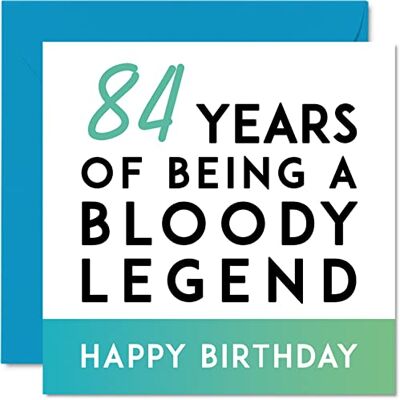 Stuff4 Divertida tarjeta de cumpleaños 84 para hombres y mujeres, con texto en inglés "Being A Legend", tarjeta de feliz cumpleaños ochenta y cuatro para él, su madre, papá, abuelo, niñera, abuela, tío, 145 Stuff4 Divertida tarjeta de cumpleaños 84 para hombres y mujeres, con texto en inglés "Being A Legend", tarjeta de feliz cumpleaños ochenta y cuatro para él, su madre, papá, abuelo, niñera, abuela, tío, 145