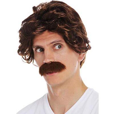 WIG ME UP - 7090-FR33A Peluca Carnaval Halloween Hombres Bigote los años 70 Retro policía Abuelo Casta Rojizo WIG ME UP - 7090-FR33A Peluca Carnaval Halloween Hombres Bigote los años 70 Retro policía Abuelo Casta Rojizo