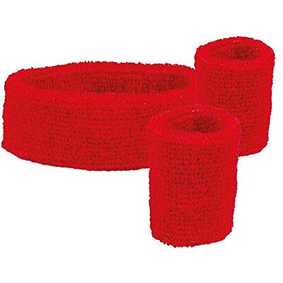 Boland Cintas para el sudor, 1 cinta para la cabeza y 2 muñequeras, talla única, deporte, accesorio, años 80, chándal, tenista, disfraz, fiesta temática, carnaval Boland Cintas para el sudor, 1 cinta para la cabeza y 2 muñequeras, talla única, deporte, accesorio, años 80, chándal, tenista, disfraz, fiesta temática, carnaval