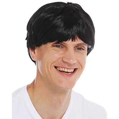 WIG ME UP - 2232-ZA103 Peluca Carnaval Halloween Hombres Corta Lisa Negra WIG ME UP - 2232-ZA103 Peluca Carnaval Halloween Hombres Corta Lisa Negra