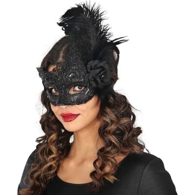 FIESTAS GUIRCA Antifaz Negro con Plumas Máscara Elegante para Halloween, Carnaval y Fiestas de Disfraces Ideal para Mascaradas y Celebraciones (Unisex) Negro FIESTAS GUIRCA Antifaz Negro con Plumas Máscara Elegante para Halloween, Carnaval y Fiestas de Disfraces Ideal para Mascaradas y Celebraciones (Unisex) Negro