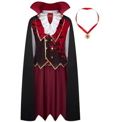 Spooktacular Creations Disfraz de vampiro de Halloween para hombres adultos, fiestas y eventos de Halloween, color rojo (talla XL) Spooktacular Creations Disfraz de vampiro de Halloween para hombres adultos, fiestas y eventos de Halloween, color rojo (talla XL)
