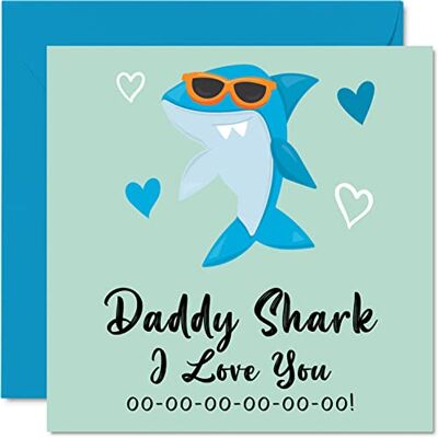 Stuff4 Tarjetas de cumpleaños para papá, papá tiburón Tarjeta para el día del padre de hija e hijo, feliz cumpleaños papá, primer día del padre Stuff4 Tarjetas de cumpleaños para papá, papá tiburón Tarjeta para el día del padre de hija e hijo, feliz cumpleaños papá, primer día del padre