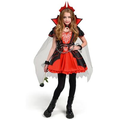 Spooktacular Creations Disfraz de vampiro para niñas, disfraz de vampiro rojo oscuro para niñas, disfraz de Halloween Spooktacular Creations Disfraz de vampiro para niñas, disfraz de vampiro rojo oscuro para niñas, disfraz de Halloween