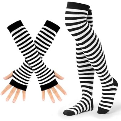UTOCLEC Rayas Calcetines Hasta la Rodilla, Calcetines Elásticos para Mujer, Juego De Calcetines Altos Hasta Muslo, Para Damas, Halloween, Fiestas de Navidad, Cosplay de Carnaval y Fiestas de Disfraces UTOCLEC Rayas Calcetines Hasta la Rodilla, Calcetines Elásticos para Mujer, Juego De Calcetines Altos Hasta Muslo, Para Damas, Halloween, Fiestas de Navidad, Cosplay de Carnaval y Fiestas de Disfraces