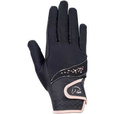 HKM Unisex Rosegold Glamour Style Guantes de montar Negro M HKM Unisex Rosegold Glamour Style Guantes de montar Negro M