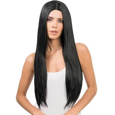Chaks Peluca de pelo largo de 73 cm, peluca de pelo sintético Chaks Peluca de pelo largo de 73 cm, peluca de pelo sintético