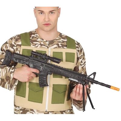 FIESTAS GUIRCA Rifle Francotirador de Mentira (77 cm) Accesorio de Disfraz Militar para Carnaval, Halloween, Fiestas Temáticas, Cosplay, Bailes, Hombre Niño Negro FIESTAS GUIRCA Rifle Francotirador de Mentira (77 cm) Accesorio de Disfraz Militar para Carnaval, Halloween, Fiestas Temáticas, Cosplay, Bailes, Hombre Niño Negro