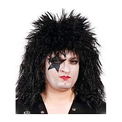FIESTAS GUIRCA Peluca de Rockero Negra (Talla Única) Accesorio de Disfraz para Fiestas Temáticas de Rock y Celebraciones Ideal para Hombre Adulto en Halloween y Carnaval Negro FIESTAS GUIRCA Peluca de Rockero Negra (Talla Única) Accesorio de Disfraz para Fiestas Temáticas de Rock y Celebraciones Ideal para Hombre Adulto en Halloween y Carnaval Negro