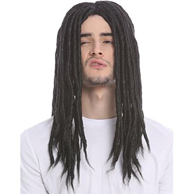 WIG ME UP - 91587-ZA103 Peluca Mujer Hombre Carnaval Halloween rastas voluminosas Rasta Rastafari Surfista Negro WIG ME UP - 91587-ZA103 Peluca Mujer Hombre Carnaval Halloween rastas voluminosas Rasta Rastafari Surfista Negro
