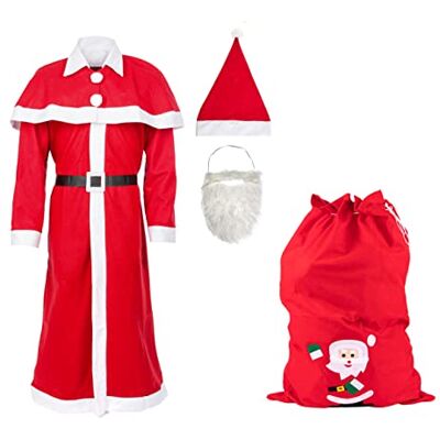 Idena Disfraz de Papá Noel con bolsa de regalo, Navidad, disfraces de carnaval Idena Disfraz de Papá Noel con bolsa de regalo, Navidad, disfraces de carnaval