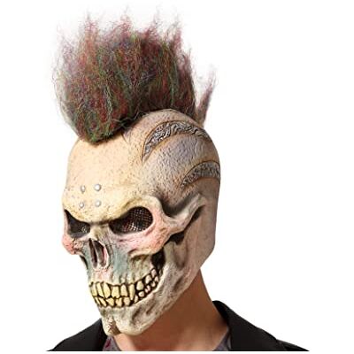 Atosa máscara calavera con cresta punk multicolor Atosa máscara calavera con cresta punk multicolor