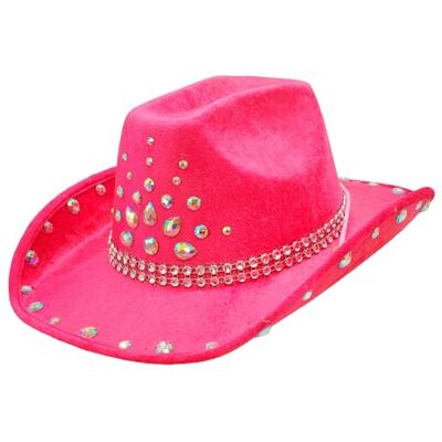 W WIDMANN MILANO Party Fashion Sombrero de vaquera o vaquero con diamantes, para adultos, accesorio de carnaval, despedida de soltero W WIDMANN MILANO Party Fashion Sombrero de vaquera o vaquero con diamantes, para adultos, accesorio de carnaval, despedida de soltero