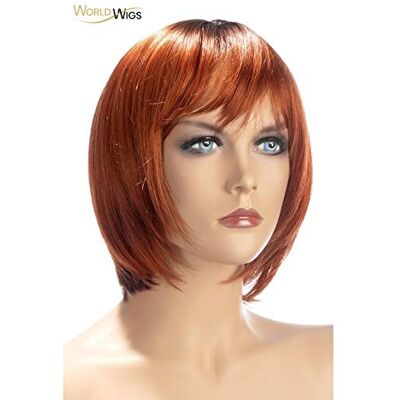 World Wigs Peluca cuadrada cónica corta de Alix roja 200 g World Wigs Peluca cuadrada cónica corta de Alix roja 200 g