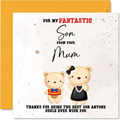 Stuff4 Tarjetas especiales de cumpleaños para hijo – Hijo fantasico – Tarjeta de feliz cumpleaños para hijo de mamá, regalos de cumpleaños de hijo, 145 mm x 145 mm, tarjetas de felicitación de cumpleaños Stuff4 Tarjetas especiales de cumpleaños para hijo – Hijo fantasico – Tarjeta de feliz cumpleaños para hijo de mamá, regalos de cumpleaños de hijo, 145 mm x 145 mm, tarjetas de felicitación de cumpleaños