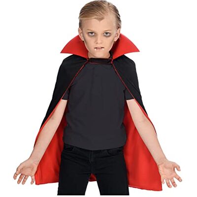 amscan Capa con capucha reversible de doble capa para niños con cierre de velcro en el cuello amscan Capa con capucha reversible de doble capa para niños con cierre de velcro en el cuello