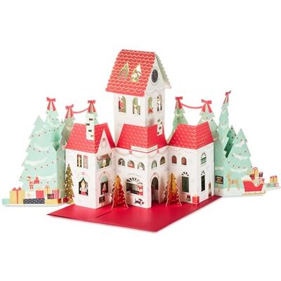 Hallmark Paper Wonder Tarjeta de Navidad desplegable para decoración de mesa (taller de Papá Noel), acordeón Hallmark Paper Wonder Tarjeta de Navidad desplegable para decoración de mesa (taller de Papá Noel), acordeón