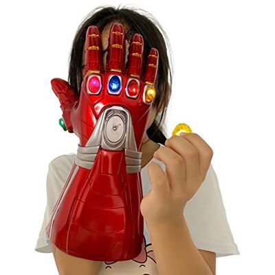LIUQI Guante de Iron Man Infinity, Guante de Iron Man LED con Piedras infinitas de imán extraíbles-3 Modos de Flash Guante de Cosplay de Halloween LIUQI Guante de Iron Man Infinity, Guante de Iron Man LED con Piedras infinitas de imán extraíbles-3 Modos de Flash Guante de Cosplay de Halloween