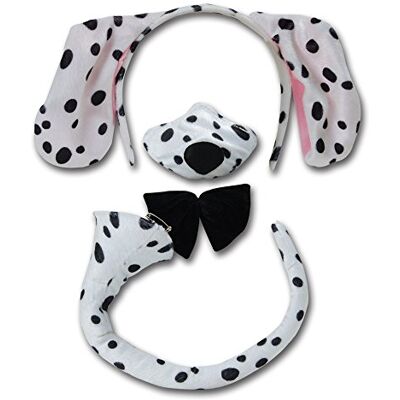 Bristol Novelty Conjunto para Disfraz de dálmata con Sonido, Color Blanco, Talla única () Halloween Bristol Novelty Conjunto para Disfraz de dálmata con Sonido, Color Blanco, Talla única () Halloween