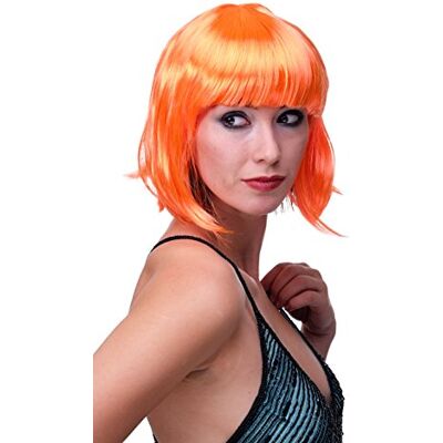 WIG ME UP - Peluca Corta de Pelo Bob Color Naranja Fiesta Disco GO GO Girl PW0114-PC24 WIG ME UP - Peluca Corta de Pelo Bob Color Naranja Fiesta Disco GO GO Girl PW0114-PC24
