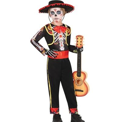 Disfraz infantil esqueleto mariachi - Chaqueta, mono, pajarita y cinturón - Guirca Disfraz infantil esqueleto mariachi - Chaqueta, mono, pajarita y cinturón - Guirca
