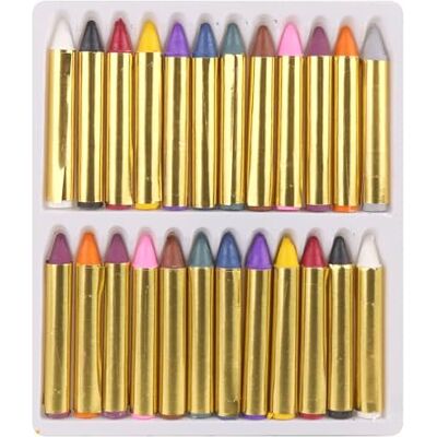 FLYPOP'S Lápices de Maquillaje Maquillaje Festivo 24 Colores Piel Sensible Probado en Laboratorio Fiesta Carnaval Cumpleaños Niño Disfraz A Partir de 3 años FLYPOP'S Lápices de Maquillaje Maquillaje Festivo 24 Colores Piel Sensible Probado en Laboratorio Fiesta Carnaval Cumpleaños Niño Disfraz A Partir de 3 años