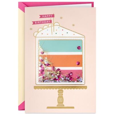 Hallmark Tarjeta de cumpleaños exclusiva para ella (pastel de cumpleaños brillante) Hallmark Tarjeta de cumpleaños exclusiva para ella (pastel de cumpleaños brillante)