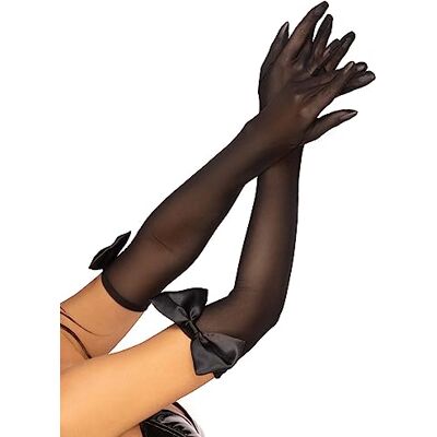Leg Avenue Opera length bow top gloves, Talla Única Leg Avenue Opera length bow top gloves, Talla Única