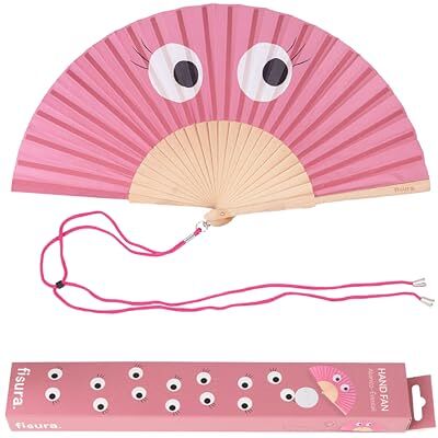 Fisura – Abanico Original con Estampado de Sol Abanico de Madera Moderno y Colorido. Ventilador de Mano de Purpurina Multicolor Colgador Incluido. Idea de Regalo Divertida. (Ojos, rosa) Fisura – Abanico Original con Estampado de Sol Abanico de Madera Moderno y Colorido. Ventilador de Mano de Purpurina Multicolor Colgador Incluido. Idea de Regalo Divertida. (Ojos, rosa)