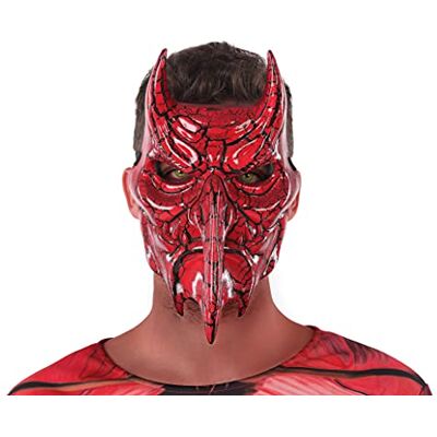 Atosa máscara demonio rojo con cuernos en pvc rígido para halloween Atosa máscara demonio rojo con cuernos en pvc rígido para halloween