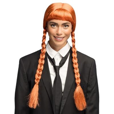 Boland Peluca Stalker para adultos, peinado con trenzas y flequillo de pelo sintético para disfraces, Carnaval y fiestas temáticas Boland Peluca Stalker para adultos, peinado con trenzas y flequillo de pelo sintético para disfraces, Carnaval y fiestas temáticas