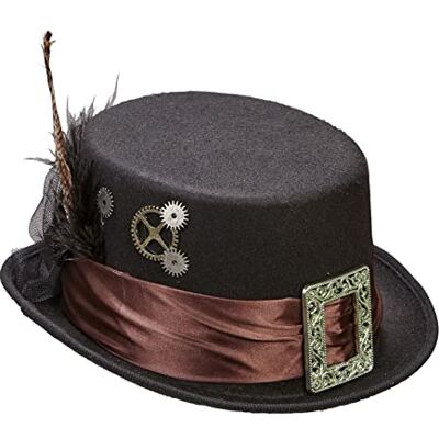 W WIDMANN MILANO Party Fashion Sombrero de copa steampunk negro W WIDMANN MILANO Party Fashion Sombrero de copa steampunk negro