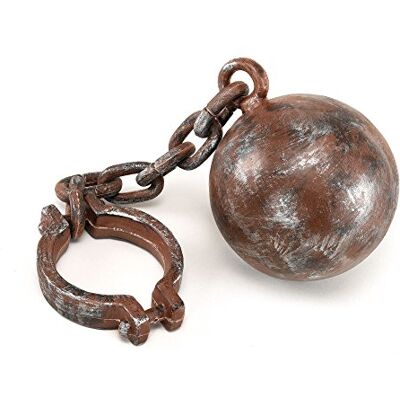 Bristol Novelty Jumbo Games- Bola y cadena gigantes, color gris, café () Halloween Bristol Novelty Jumbo Games- Bola y cadena gigantes, color gris, café () Halloween
