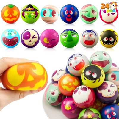 JOYIN 24 Bolas de Estrés de Halloween, Juguetes Blandos de Liberación Lenta, Recuerdos de Fiesta y Suministros de Decoración JOYIN 24 Bolas de Estrés de Halloween, Juguetes Blandos de Liberación Lenta, Recuerdos de Fiesta y Suministros de Decoración