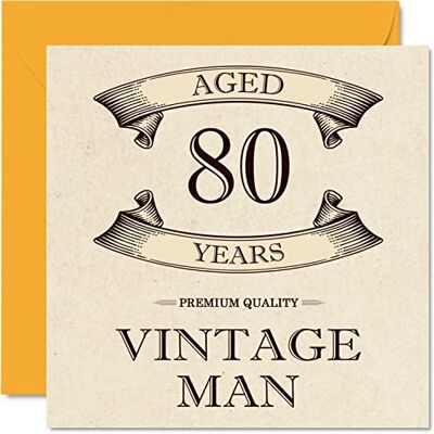 Stuff4 Tarjetas vintage de 80 cumpleaños para hombres, de 80 años, divertida tarjeta de cumpleaños para abuelo, papá, marido, tío, hermano, abuelo, 145 mm x 145 mm, tarjeta de felicitación de 80 cumpleaños Stuff4 Tarjetas vintage de 80 cumpleaños para hombres, de 80 años, divertida tarjeta de cumpleaños para abuelo, papá, marido, tío, hermano, abuelo, 145 mm x 145 mm, tarjeta de felicitación de 80 cumpleaños