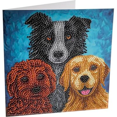 ART Card Kit Original de Diamond Painting, Perros, Tarjeta de Felicitación 18 x 18 cm con Cristales de Resina Brillantes, CCK-A126 ART Card Kit Original de Diamond Painting, Perros, Tarjeta de Felicitación 18 x 18 cm con Cristales de Resina Brillantes, CCK-A126