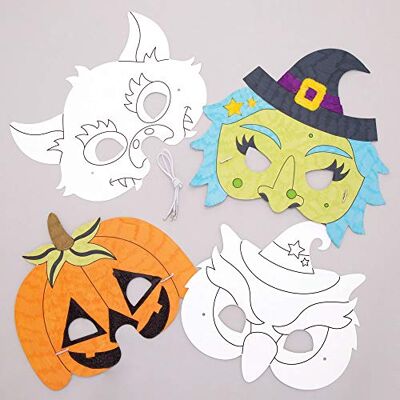 Baker Ross Mascarillas de colores para Halloween Baker Ross Mascarillas de colores para Halloween
