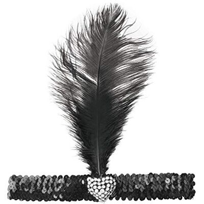 Bristol Novelty Diadema de cabaretera con corazón de cristales, color negro, multicolor, talla única () Halloween Bristol Novelty Diadema de cabaretera con corazón de cristales, color negro, multicolor, talla única () Halloween