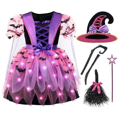 Spooktacular Creations Disfraz de Bruja con Luces para Niña Spooktacular Creations Disfraz de Bruja con Luces para Niña
