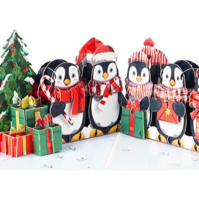 Cardology – Tarjeta de Navidad con pingüinos navideños – tarjeta desplegable 3D Cardology – Tarjeta de Navidad con pingüinos navideños – tarjeta desplegable 3D